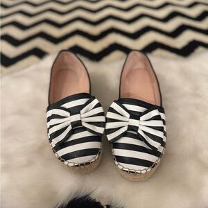 Striped Black and White Espadrille Kate spade Flats